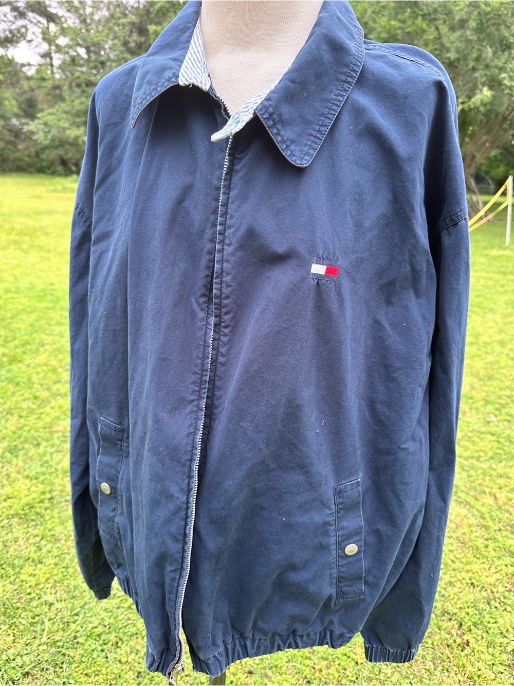 Vintage Tommy Hilfiger Windbreaker Jacket | Zip-Up | Classic Flag Logo | Men’s